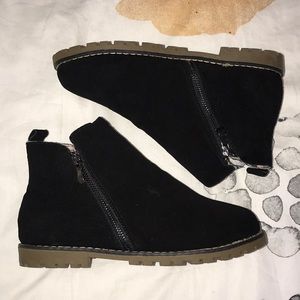 Black suede boots